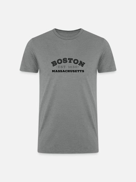 Boston Massachusetts - Men’s Tri-Blend Organic T-Shirt - heather gray
