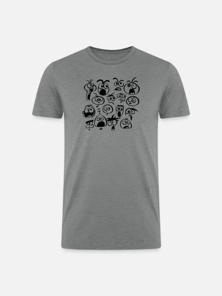 Funny Faces - Men’s Tri-Blend Organic T-Shirt - heather gray
