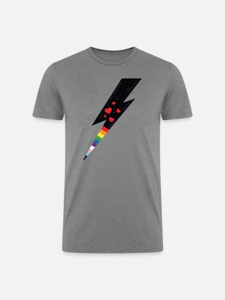 Pride Lightning - Men’s Tri-Blend Organic T-Shirt - heather gray