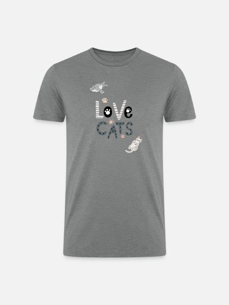 cat lovers - Men’s Tri-Blend Organic T-Shirt - heather gray