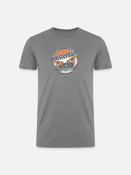 Amsterdam Bridge City Seal - Men’s Tri-Blend Organic T-Shirt - heather gray