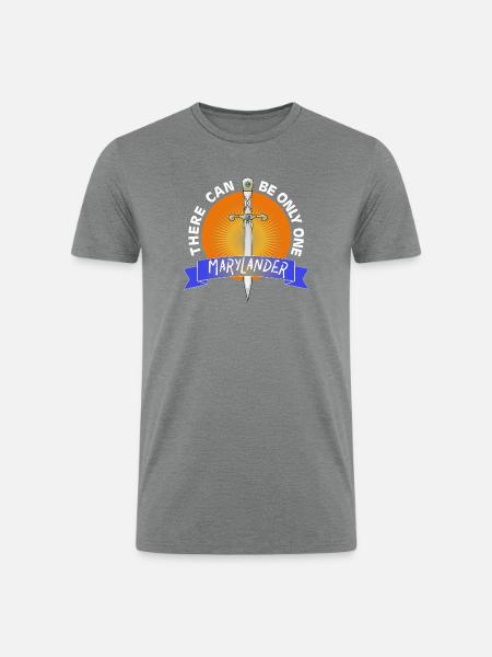 Marylander Sword Emblem Crest - Men’s Tri-Blend Organic T-Shirt - heather gray