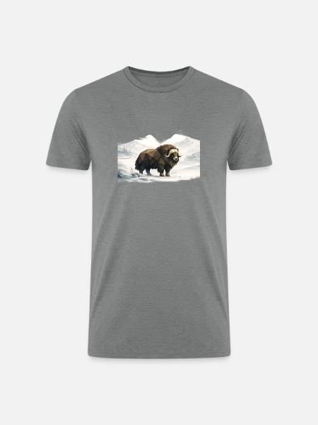 Silent Musk Ox - Men’s Tri-Blend Organic T-Shirt - heather gray