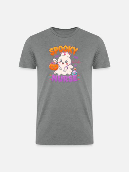 Spooky Nurse Halloween - Men’s Tri-Blend Organic T-Shirt - heather gray