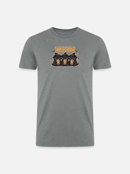 Witch Boba Trio Cats - Men’s Tri-Blend Organic T-Shirt - heather gray