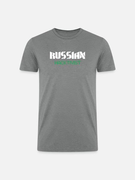 Russian Hacktivist Pixel Design - Men’s Tri-Blend Organic T-Shirt - heather gray