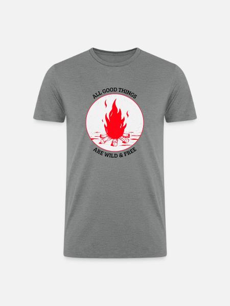 Bonfire in the wild - Men’s Tri-Blend Organic T-Shirt - heather gray