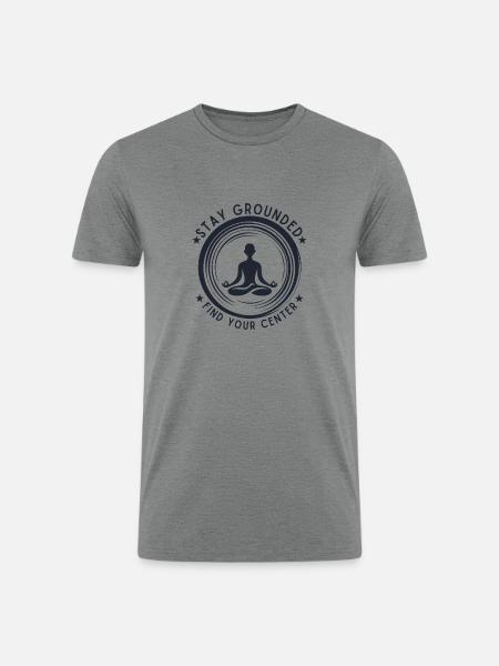 Meditative Silhouette - Men’s Tri-Blend Organic T-Shirt - heather gray
