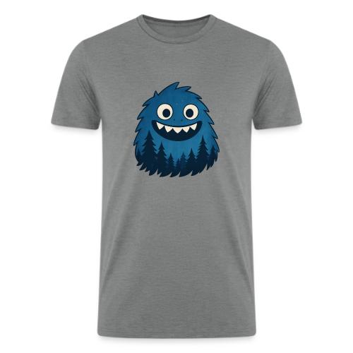 Whimsical Blue Forest Monster – Cute Cartoon Night - Men’s Tri-Blend Organic T-Shirt