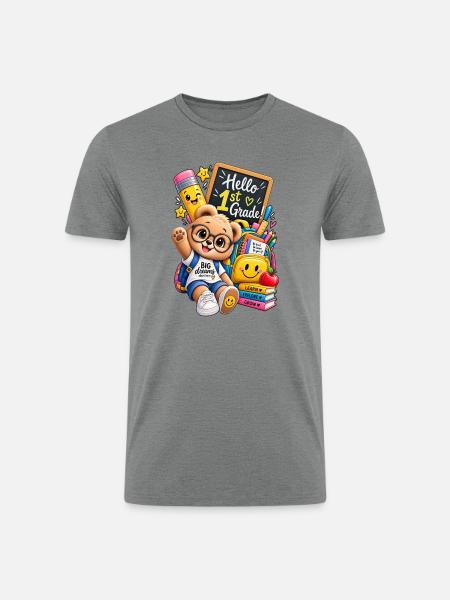 Go to school 🎒 - Men’s Tri-Blend Organic T-Shirt - heather gray