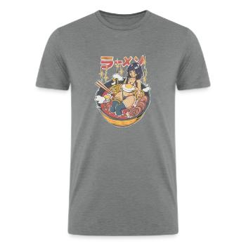 Hot Noodle Soup Ramen Sexy Girl in Bowl - Men’s Tri-Blend Organic T-Shirt - heather gray - Front