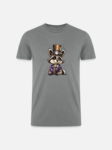 Well-dressed raccoon - Men’s Tri-Blend Organic T-Shirt - heather gray