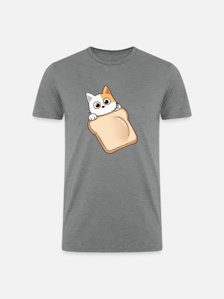 bread cat - Men’s Tri-Blend Organic T-Shirt - heather gray