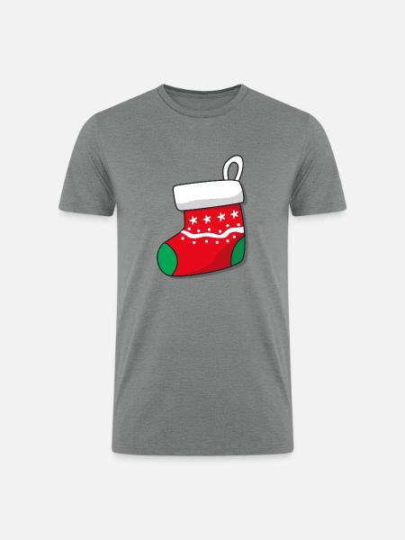 Cute Christmas Sock Design - Men’s Tri-Blend Organic T-Shirt - heather gray