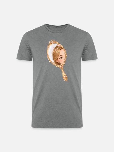 Princess hand mirror illustration - Men’s Tri-Blend Organic T-Shirt - heather gray