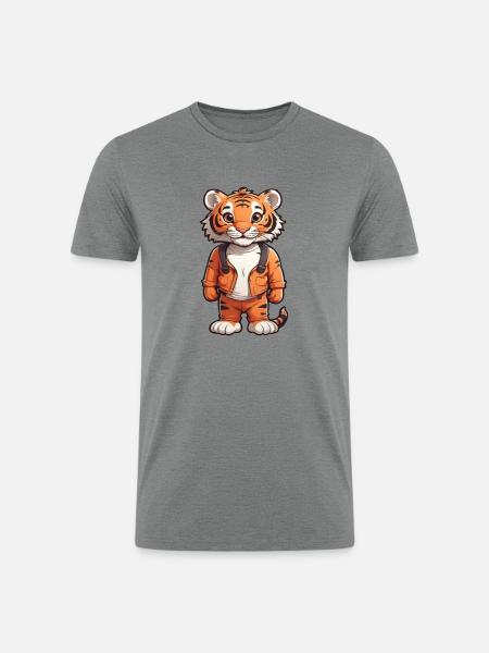 TIGER KING - Men’s Tri-Blend Organic T-Shirt - heather gray