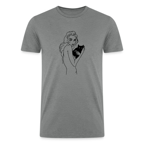 Woman with cat - Men’s Tri-Blend Organic T-Shirt