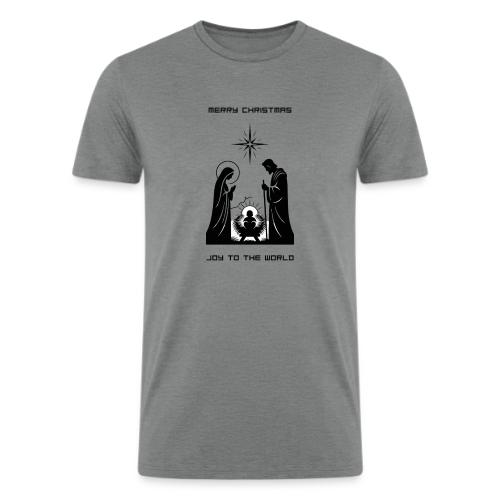 Joy to the World T-Shirt | Minimalist Nativity - Men’s Tri-Blend Organic T-Shirt