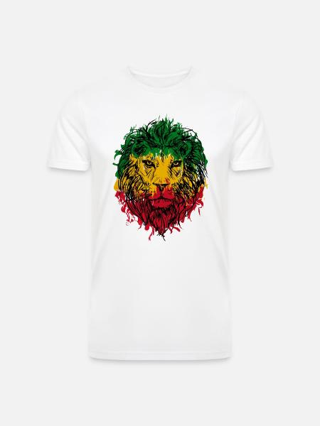 Africa map rasta lion - Men’s Tri-Blend Organic T-Shirt - 