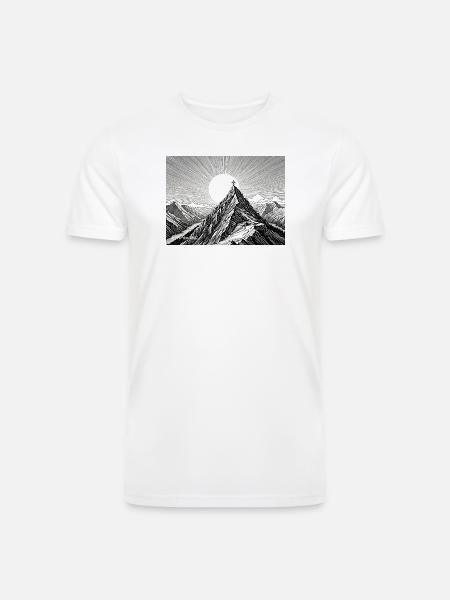 Sunlit Peak Line Art - Men’s Tri-Blend Organic T-Shirt - 