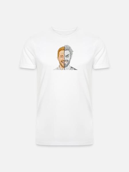 Split Face Smile Keep Smiling - Men’s Tri-Blend Organic T-Shirt -