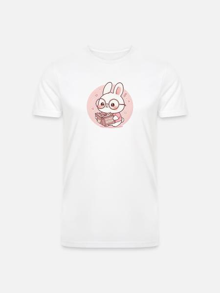 Overthinking Queen Bunny Reading - Men’s Tri-Blend Organic T-Shirt -