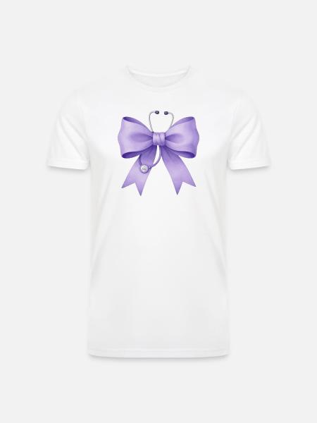 Purple Bow with Stethoscope - Men’s Tri-Blend Organic T-Shirt -