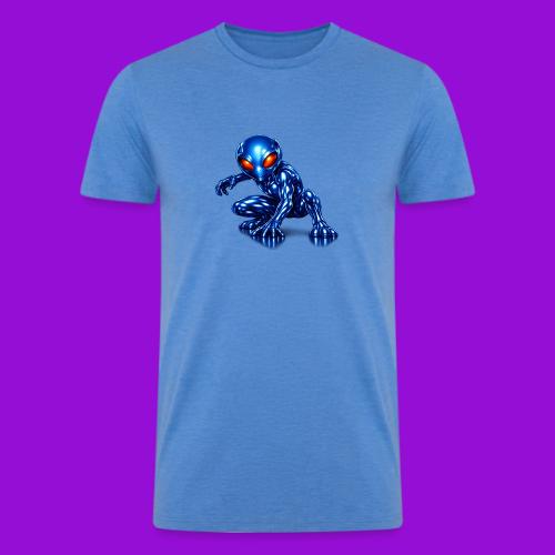 Blue Alien Crouch - Men’s Tri-Blend Organic T-Shirt