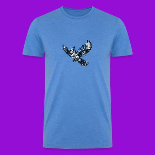 Silver Blue Jay in Flight - Men’s Tri-Blend Organic T-Shirt