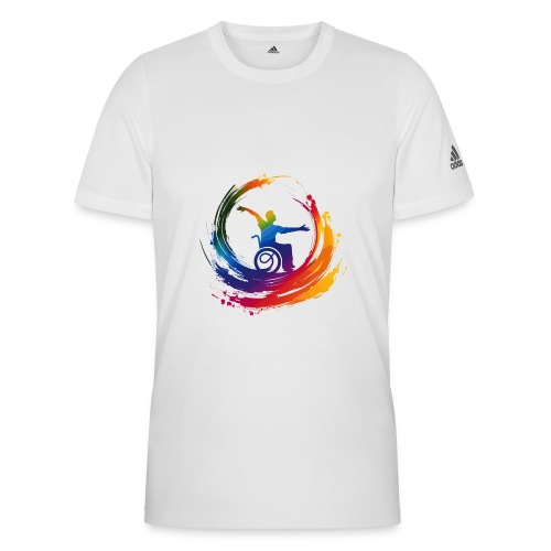 Inclusion wheelchair symbol in rainbow colors * - Adidas Men's Recycled Performance T-Shirt