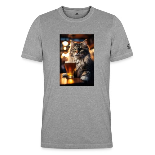 Bright Eyed Beer Cat - Adidas Men's Recycled Performance T-Shirt