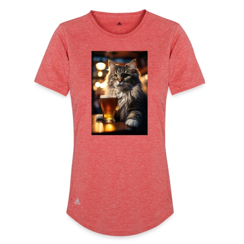 Bright Eyed Beer Cat - Adidas Women's Recycled Performance T-Shirt