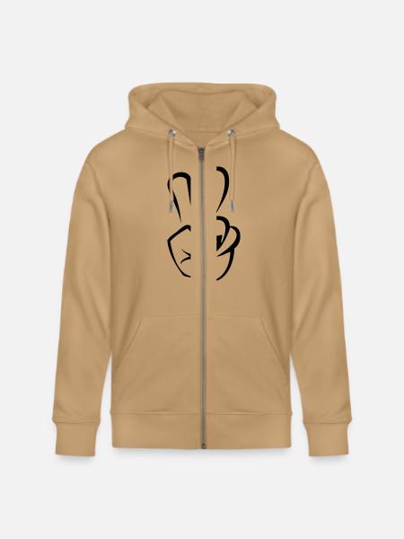 peace hand - Stanley/Stella Cultivator Organic Zip Hoodie - latte