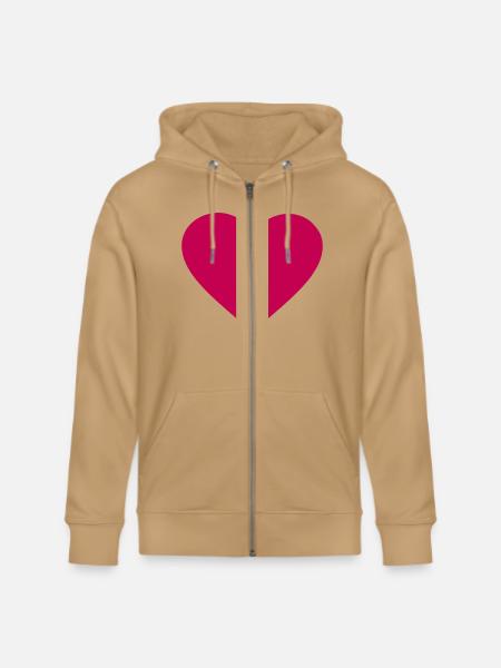 Broken Heart - Stanley/Stella Cultivator Organic Zip Hoodie - latte