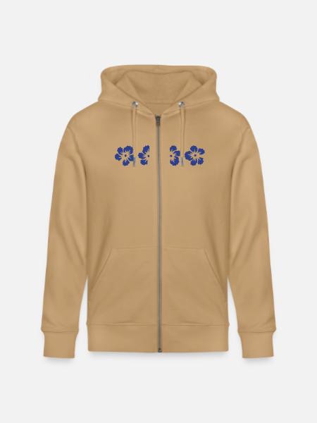 hawaii hibiscus flower - Stanley/Stella Cultivator Organic Zip Hoodie - latte