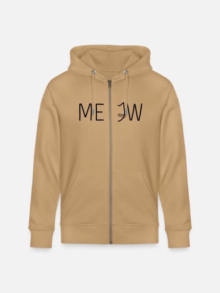 Meow Cat Face - Stanley/Stella Cultivator Organic Zip Hoodie - latte