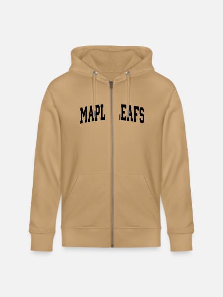 Maple Leafs-block - Stanley/Stella Cultivator Organic Zip Hoodie - latte