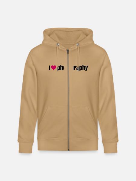 i love photography - Stanley/Stella Cultivator Organic Zip Hoodie - latte