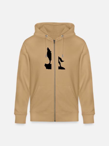 Wolf Howling - Stanley/Stella Cultivator Organic Zip Hoodie - latte