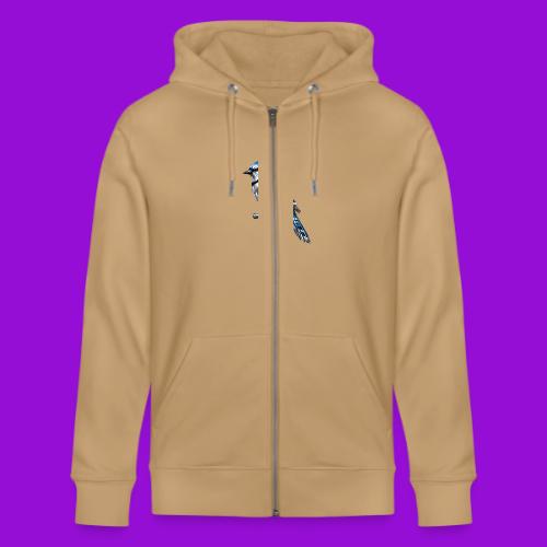 Silver Blue Jay on Perch + Flight Stages 2-print - Stanley/Stella Cultivator Organic Zip Hoodie