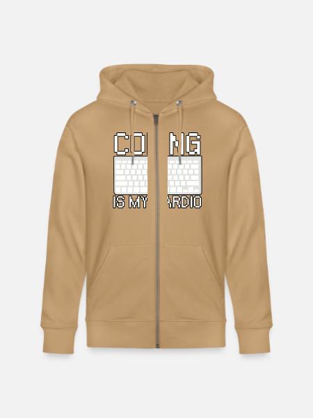 Coding Is My Cardio - Stanley/Stella Cultivator Organic Zip Hoodie - latte