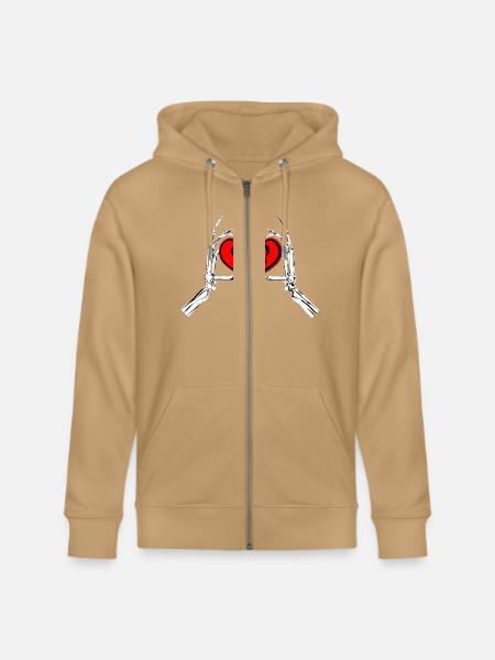 Broken heart - Stanley/Stella Cultivator Organic Zip Hoodie - latte