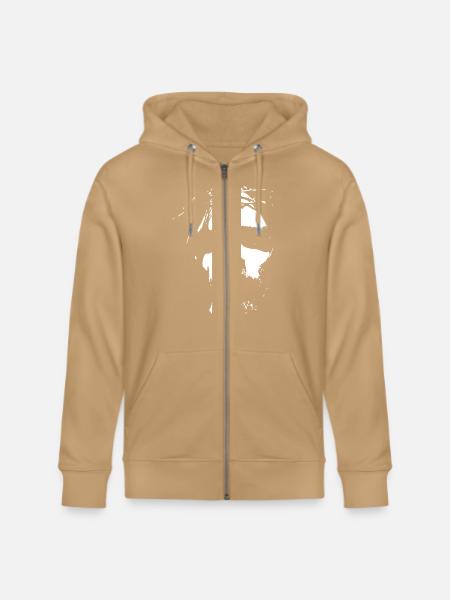 Smoking man with beard - Stanley/Stella Cultivator Organic Zip Hoodie - latte