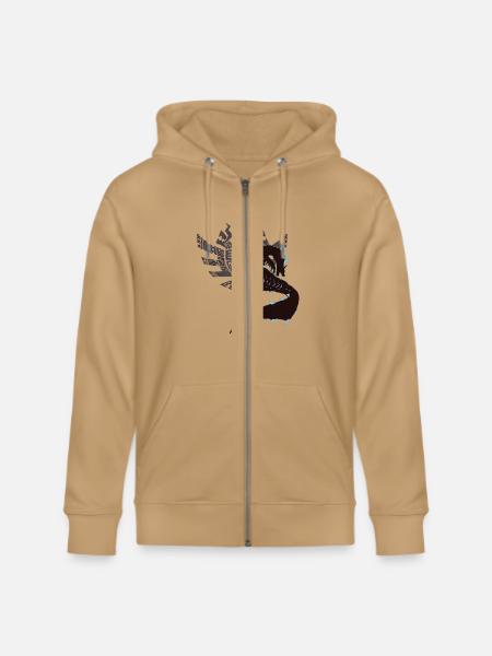 Abyssal Lagiacrus - Sunset Shores - Stanley/Stella Cultivator Organic Zip Hoodie - latte