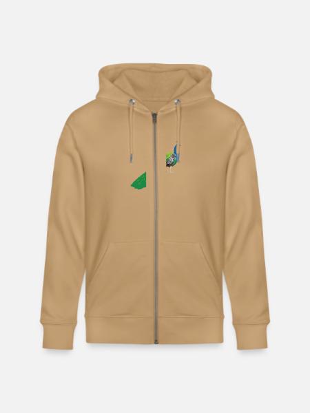 Peacock - Stanley/Stella Cultivator Organic Zip Hoodie - latte