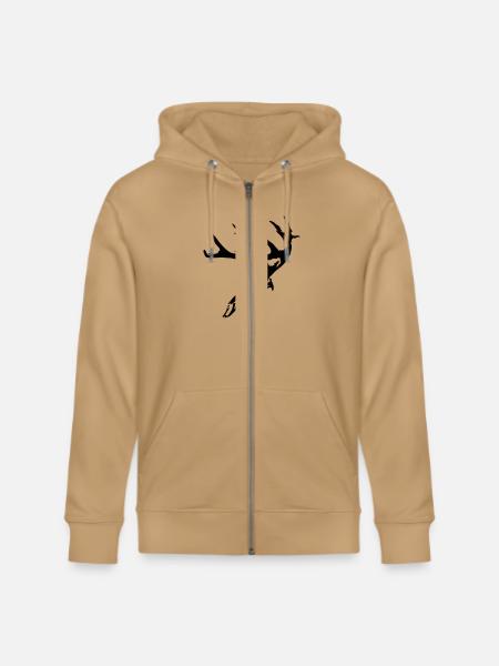 Deer Skull - Stanley/Stella Cultivator Organic Zip Hoodie - latte