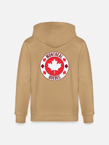 Montreal Maple Crest Emblem - Stanley/Stella Cultivator Organic Zip Hoodie - latte