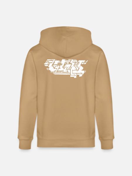 Graffiti Piece - White - Stanley/Stella Cultivator Organic Zip Hoodie - latte