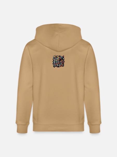 Abstract Geometric Tech Art - Stanley/Stella Cultivator Organic Zip Hoodie - latte