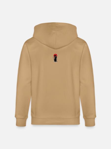 Samurai Shadow under Red Sun - Stanley/Stella Cultivator Organic Zip Hoodie - latte